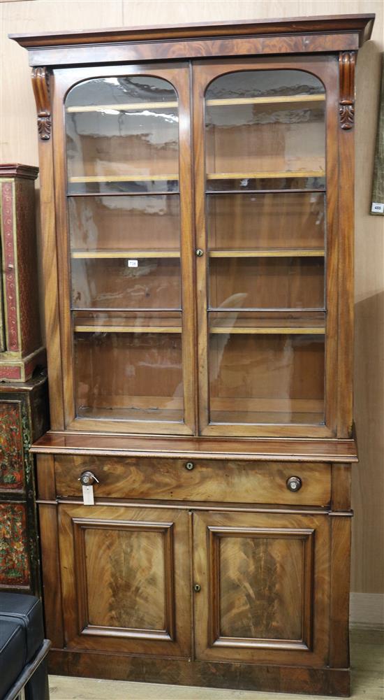 An early Victorian mahogany secretaire bookcase W.120cm